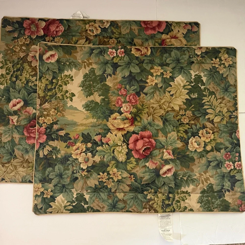 Martex Floral Pillow Sham in Green and Rose